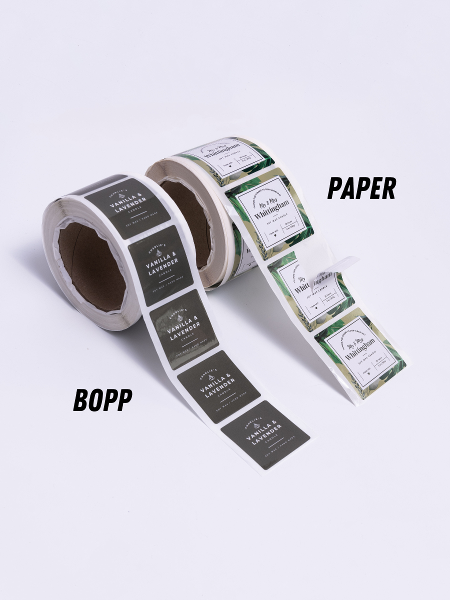 Custom Oval Roll Labels - BOPP + Laminated
